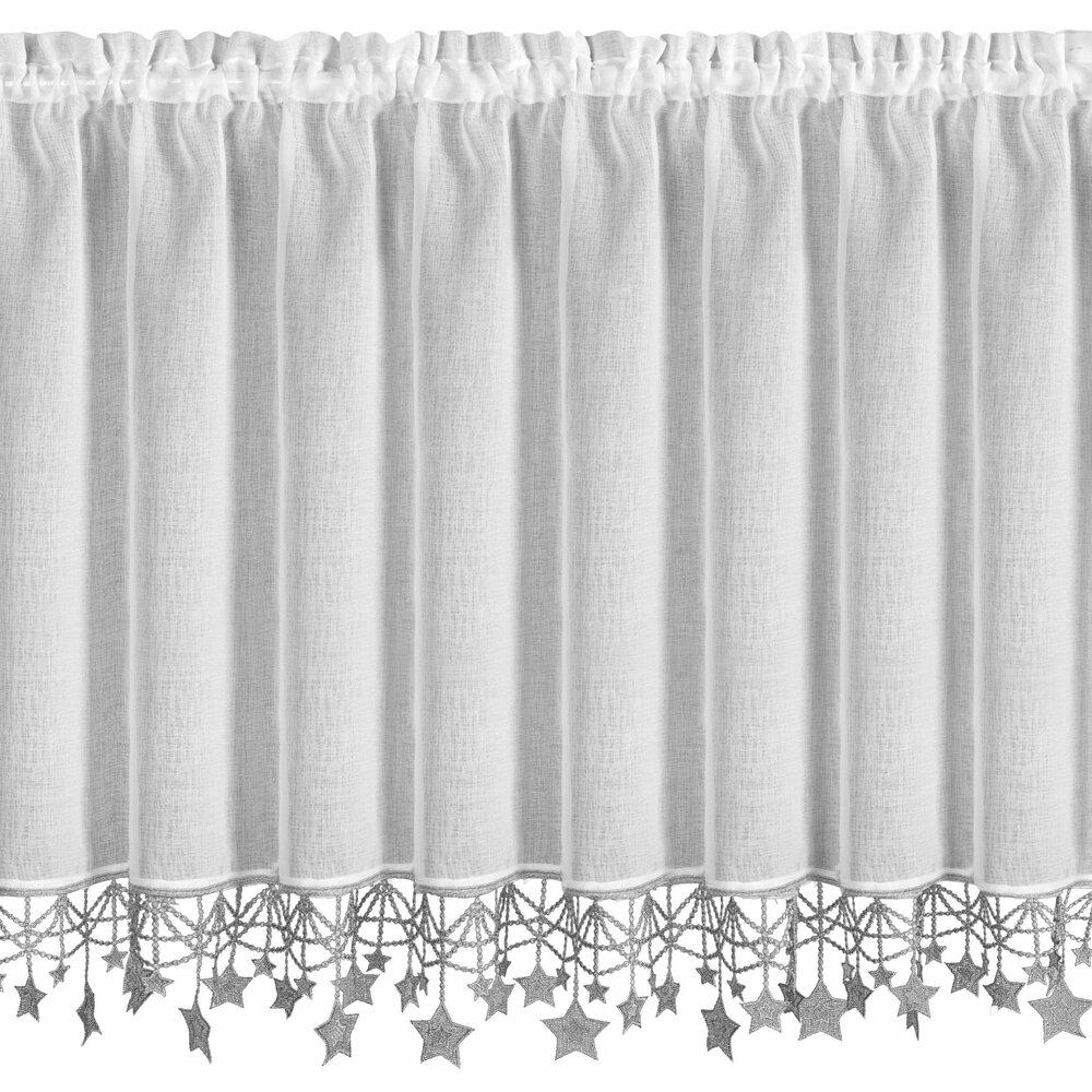 Weihnachtskranz 90x150 Cm Weiß Mit Silbernen Sternen