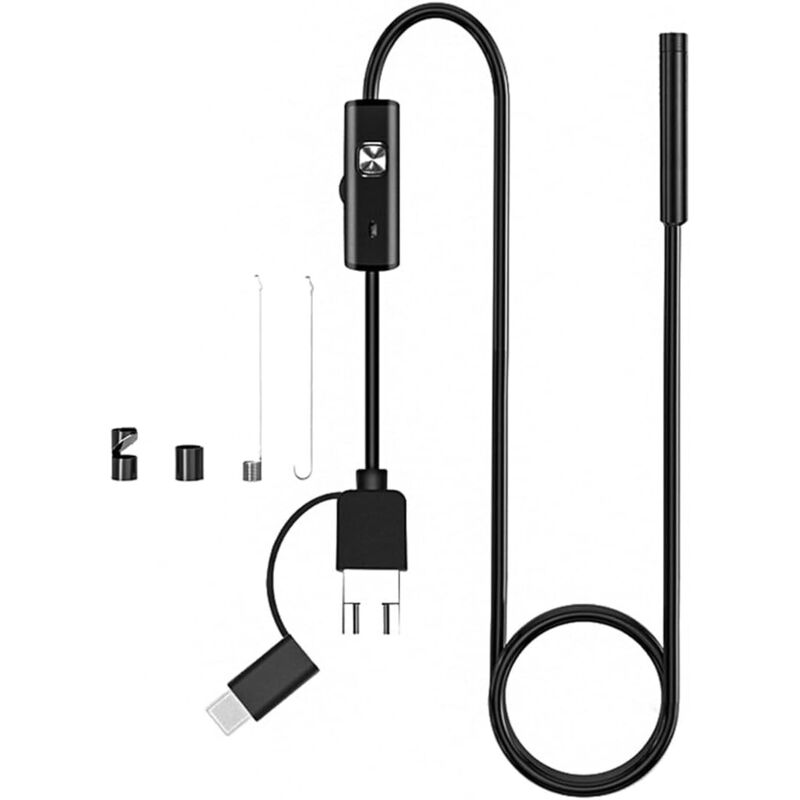 3-in-1 Usb Micro-type-c Ultradünne 5,5 Mm Halbstarre Inspektionskamera, Usb-endoskopkamera, Ip67 Wasserdicht Für Android- Und Windows-smartphones. (5 Meter)