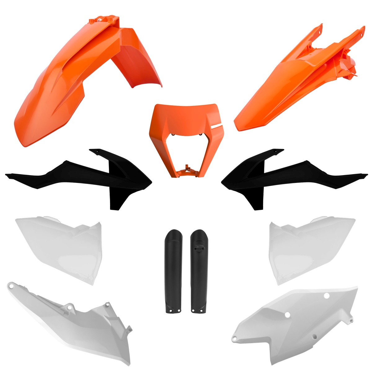 Verkleidungssatz Polisport Ktm Exc 17 19 Orange Weiß Schwarz Robust
