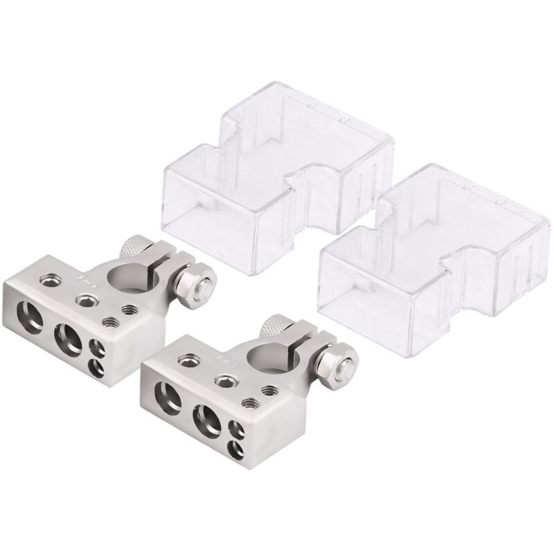 Batterieklemmenpaar (plus- Und Minuspol) Für Autobatterien Mit Kabelquerschnitten Von 0/1, 2, 4 Und 8 Awg [silber]