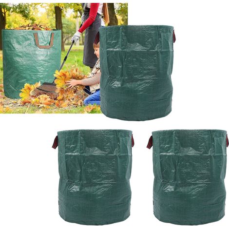 Set Mit 3 Professionellen 270-liter-gartensäcken (71 Gallonen) Inklusive Gartenhandschuhen, Freistehenden Laubsäcken, Gartenabfallsäcken, Säcken Für Gartenabfälle Und Grasschnittsäcken