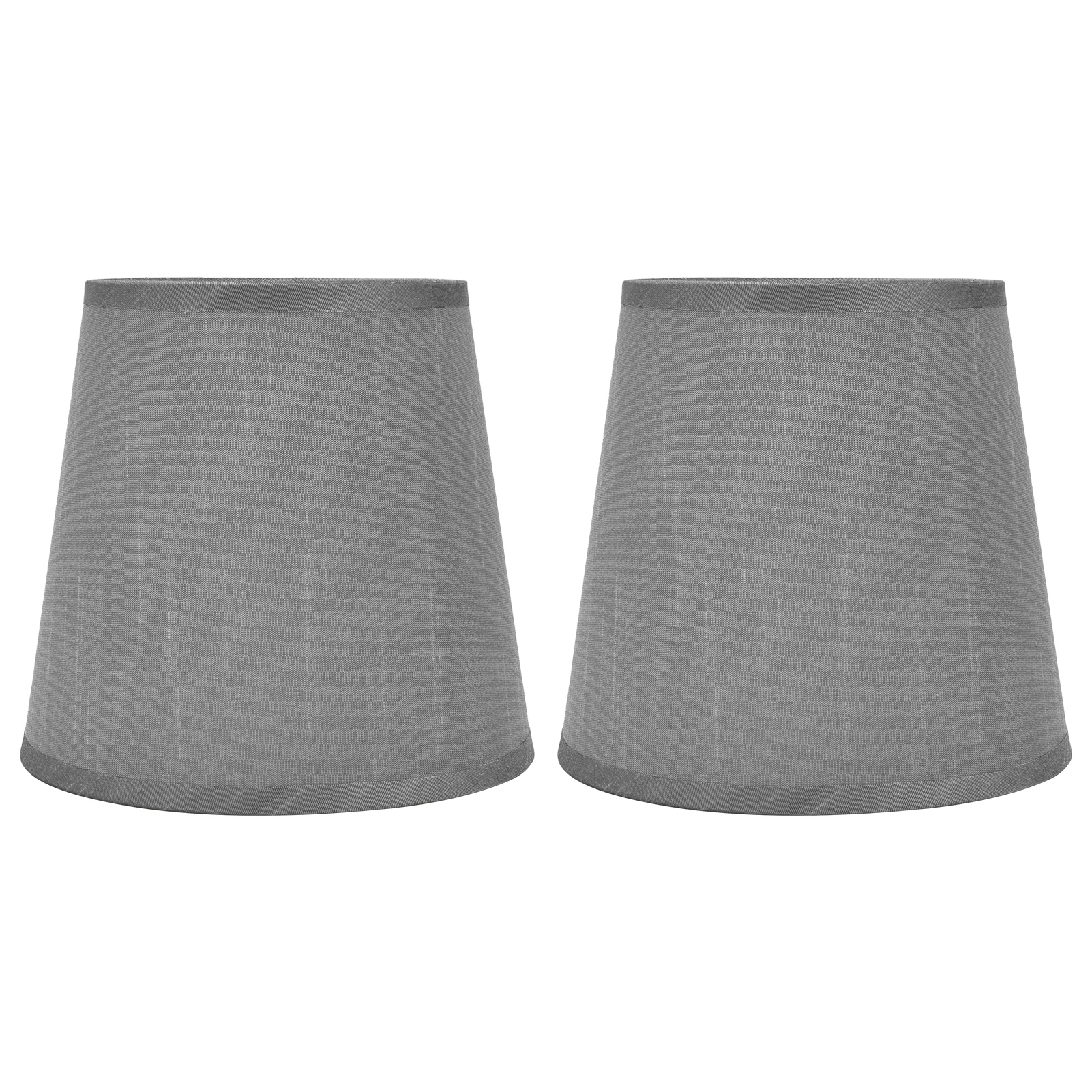 Set Mit 2 Stofflampenschirmen Im Europäischen Stil Für E14-kronleuchter, Tisch- Oder Stehlampen, Px150 Silbergrau