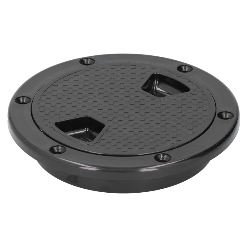 Runde Bootsdeckplatte (10 Cm Durchmesser) Aus Uv-beständigem Abs, Inspektionslukendeckel, Schwarzes Bootszubehör