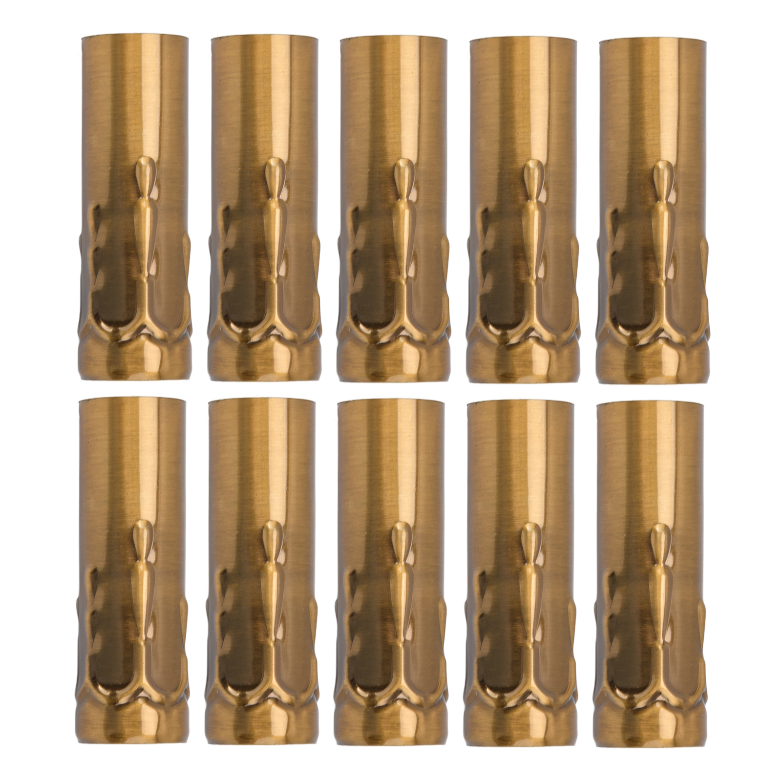 Packung Mit 10 E14-metallröhrchen Für Kerzenlampenfassungen, 25 X 80 Mm, Goldbronze
