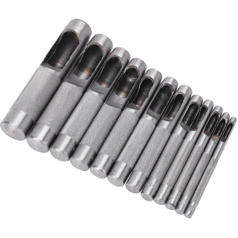 12-teiliges Locher-set Für Gürtel, Kohlenstoffstahl, Hohlstanze Für Leder, 316 Mm, Multifunktionales Handwerkzeug