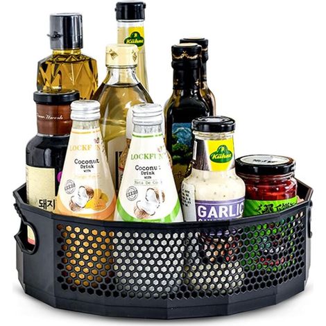 360° Drehbares Gewürzregal – Rutschfeste Wabenablage – Maße 22,5 X 6,5 Cm – Organizer Für Küche Und Bad