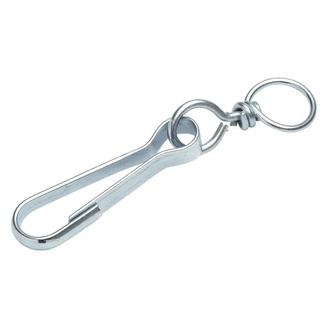 Vernickelter Simplex-karabinerhaken Mit Ring, 80 Mm