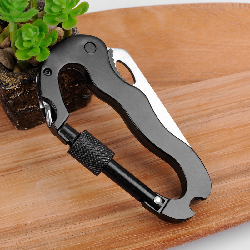 Multifunktionsmesser Mit Karabiner, 5-in-1-klappmesser Mit Schnellverschluss-aufhängeschlaufe, Edc-werkzeug (everyday Carry) Mit D-ring-karabiner