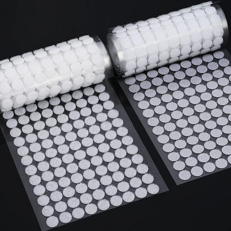 Runde Rubbelaufkleber, 504 Paar Kreise Mit 10 Mm Durchmesser Und Selbstklebender Klettverschlussrückseite, 1008 Selbstklebende Klettpads, Selbstklebende Ecken.