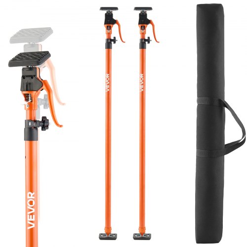 Einhandstütze, 2 Stk., Deckenstütze 125–291cm, Teleskopstütze Aus Stahl, Montagestütze Bis Zu 90kg Kapazität Zum Installieren Von Schränken, Anheben Von Trockenbauwänden, Frachtstangen