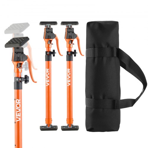 Einhandstütze, 2x, Deckenstütze 64,5–115cm, Teleskopstütze Aus Stahl, Montagestütze Bis Zu 100kg Kapazität Zum Installieren Von Schränken, Anheben Von Trockenbauwänden, Frachtstangen