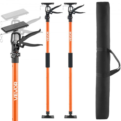 Einhandstütze, 2 Stk., Deckenstütze 116–290cm, Teleskopstütze Aus Stahl, Montagestütze Bis Zu 70kg Kapazität Zum Installieren Von Schränken, Anheben Von Trockenbauwänden, Frachtstangen