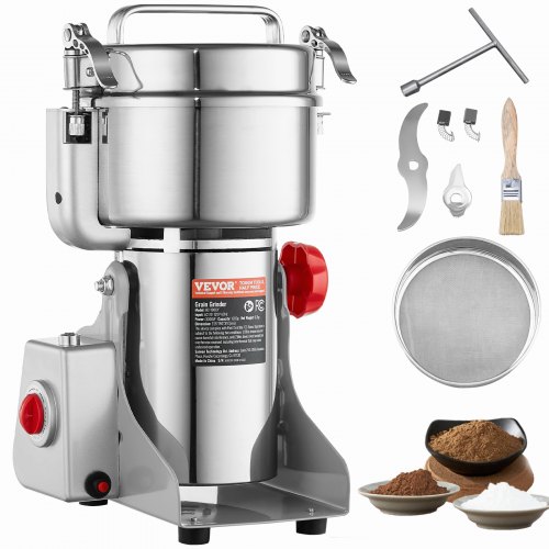 Elektrische Getreidemühle, 1000 G, Hochgeschwindigkeits-gewürzmühle Mit 3000 W, Gewerbliche Gewürzmühle, Pulverisiermaschine Aus Edelstahl, Für Trockene Körner, Gewürze, Müsli, Kaffee, Mais, Pfeffer,