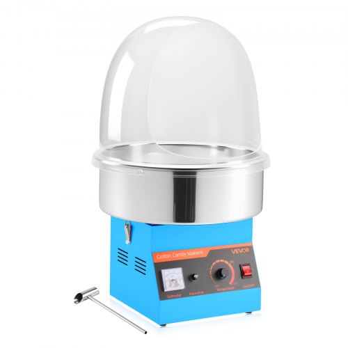 Elektrische Zuckerwattemaschine 1000 W, Zuckerwattenmacher Mit Abdeckung & Edelstahlschüssel & Zuckerlöffel, Ideal Für Karneval Geburtstage Familienfeiern, Zuckerwattegerät Blau