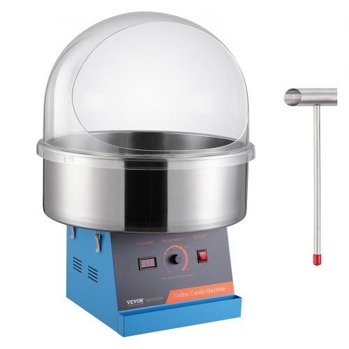 Elektrische Zuckerwattemaschine, 1000 W Zuckerwattegeräte, Kommerzielle Zuckerwattemaschine Mit Abdeckung, Edelstahlschüssel & Zuckerlöffel, Perfekt Für Familienfeiern, Partys (blau)