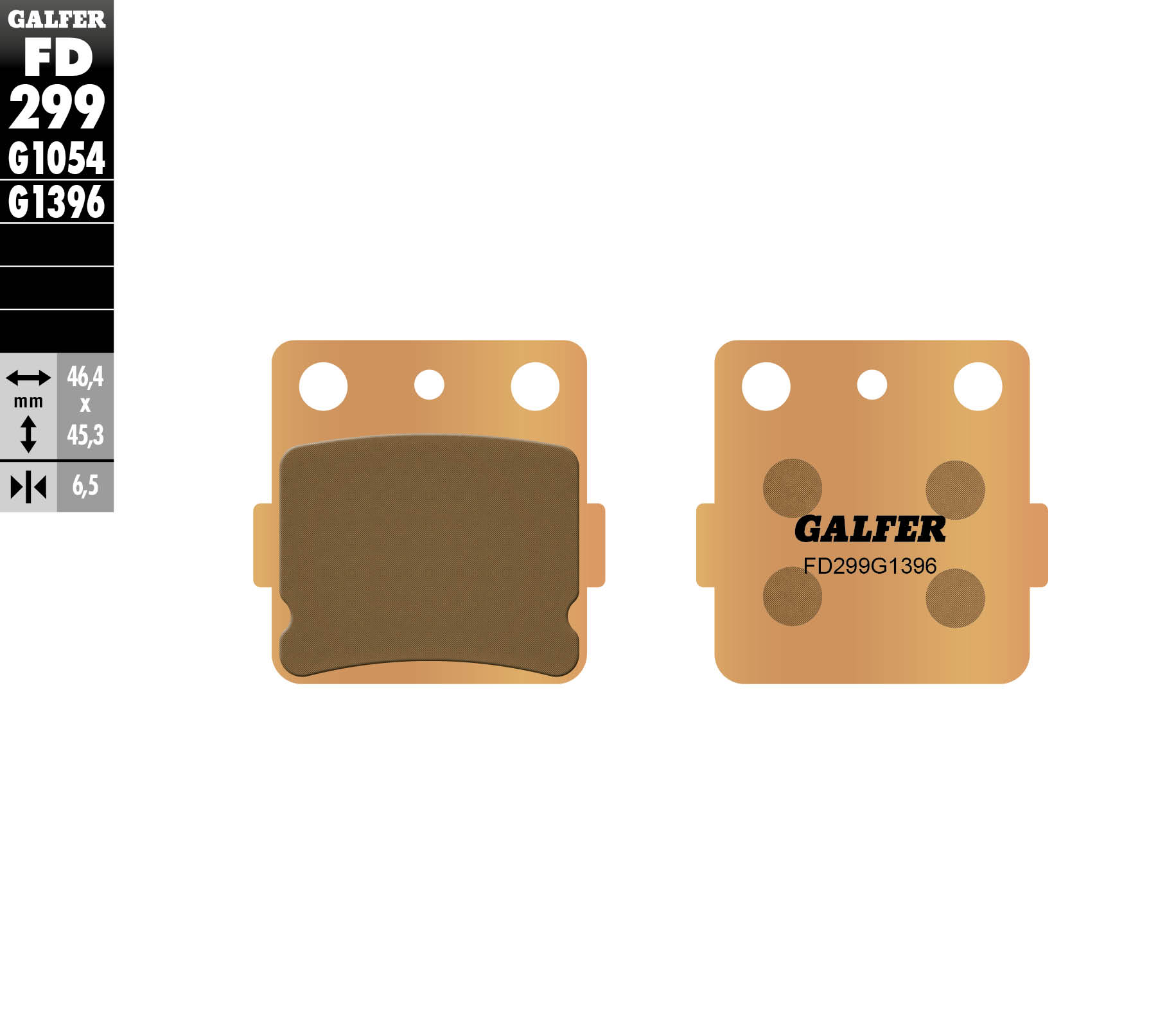 Galfer Bremsbeläge Kh084/3 Sintermetall (dicke 6,5 Mm) (gold) Offroad