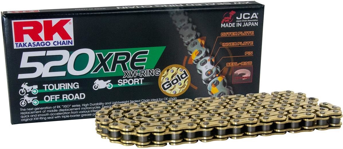 Rk Antriebskette Gb520xre-116 (xw-ring) Mit Öse (clf) Inklusive, Goldfarben (kapazität: Bis Zu 800 Ccm) (36,5 Kn)