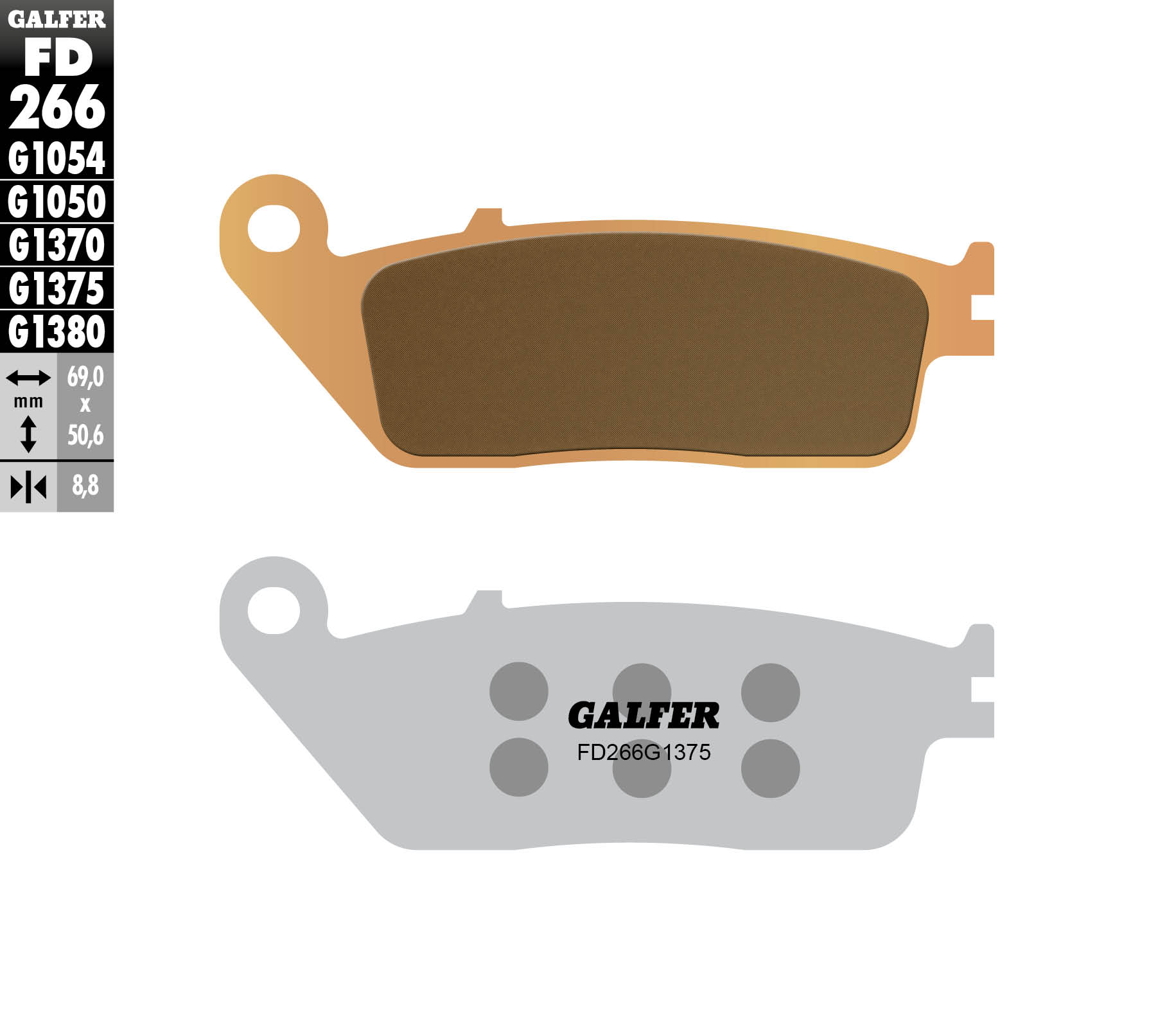 Galfer Bremsbeläge Kh226 / Kh142 Sintermetall (gold) Sport