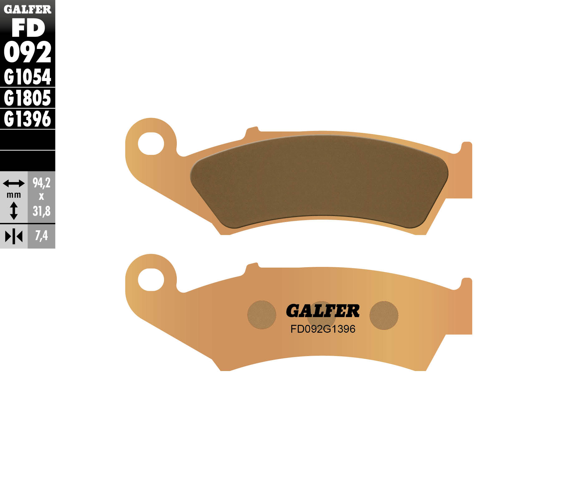 Galfer Bremsbeläge Kh125 Sintermetall (gold) Offroad