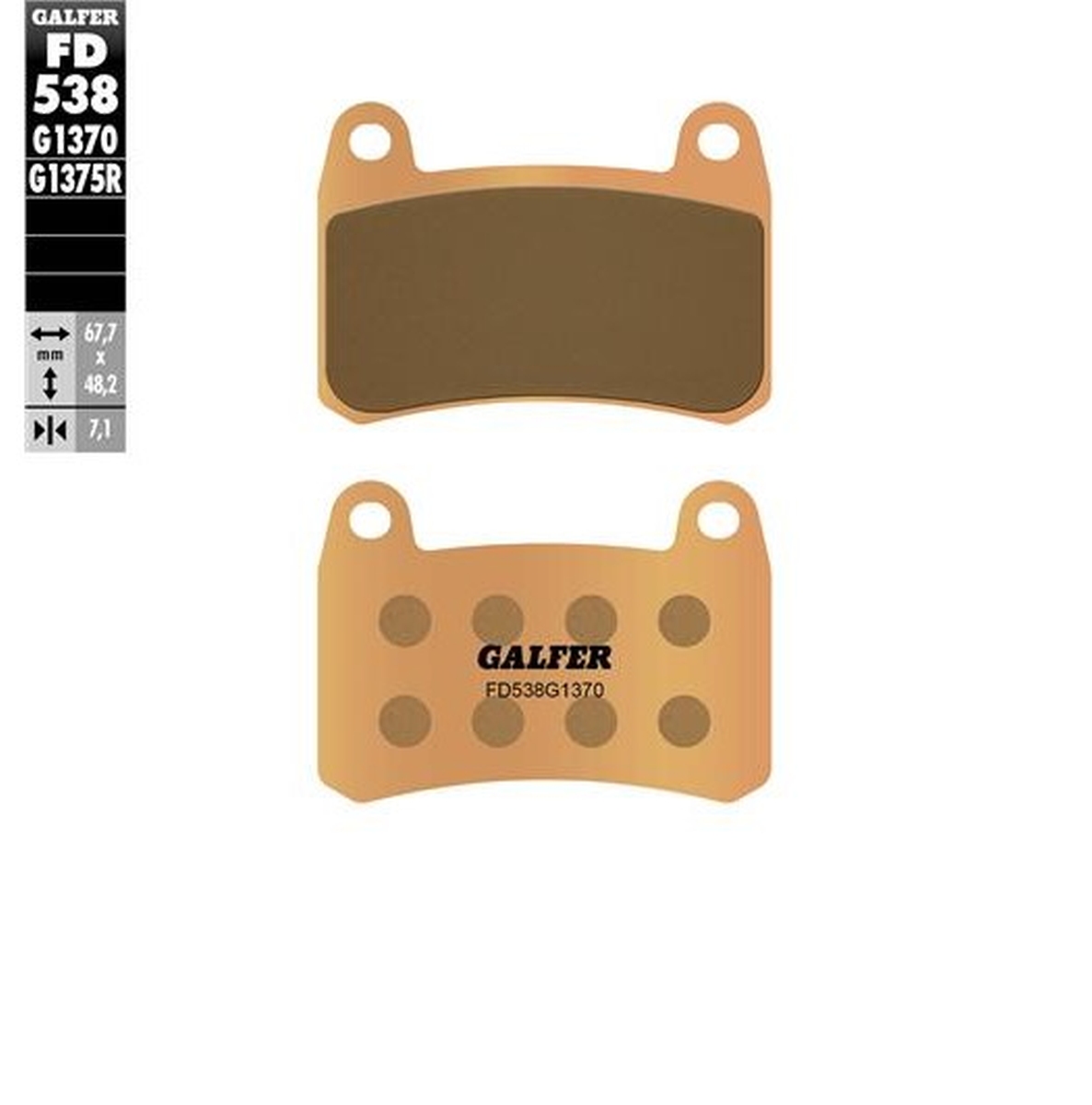 Galfer Bremsbeläge Kh658 Sintermetall (gold) Street Front Benelli 251s '20-'23 302s/r '17-'23 Trk 251/302 '20-'23