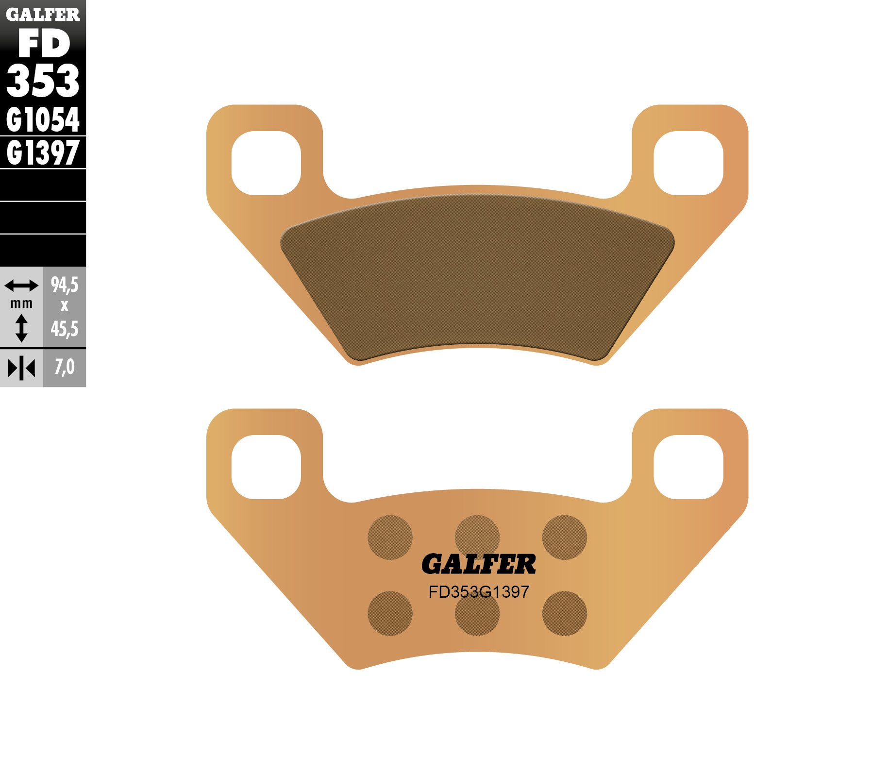 Galfer Bremsbeläge Kh395 Sintermetall (gold) Atv