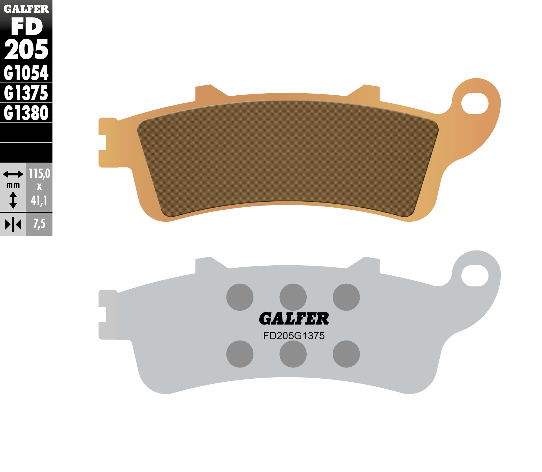 Galfer Bremsbeläge Kh261 / Kh281 Sintermetall (gold) Sport