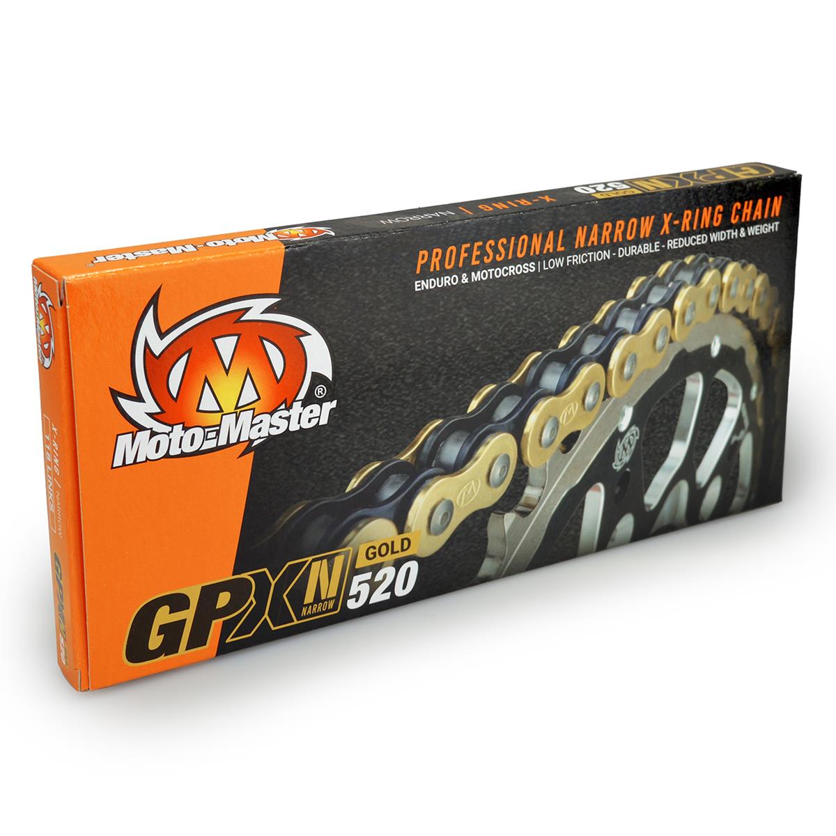 Moto-master Gpxn-520g Professionelle X-ring-kette Gold/schwarz 120 Glieder