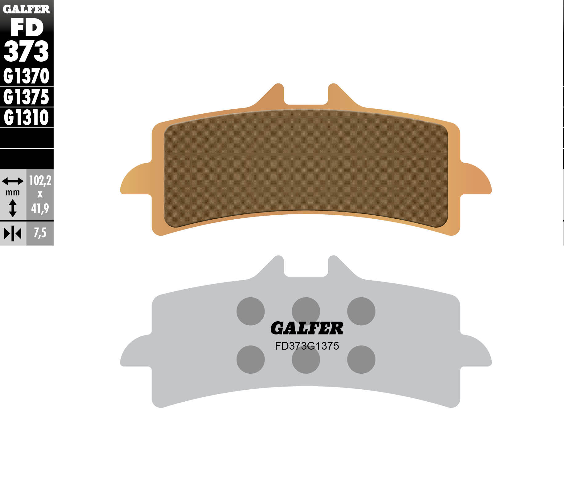 Galfer Bremsbeläge Kh447 Sintermetall (gold) Sport, Vorne (brembo)