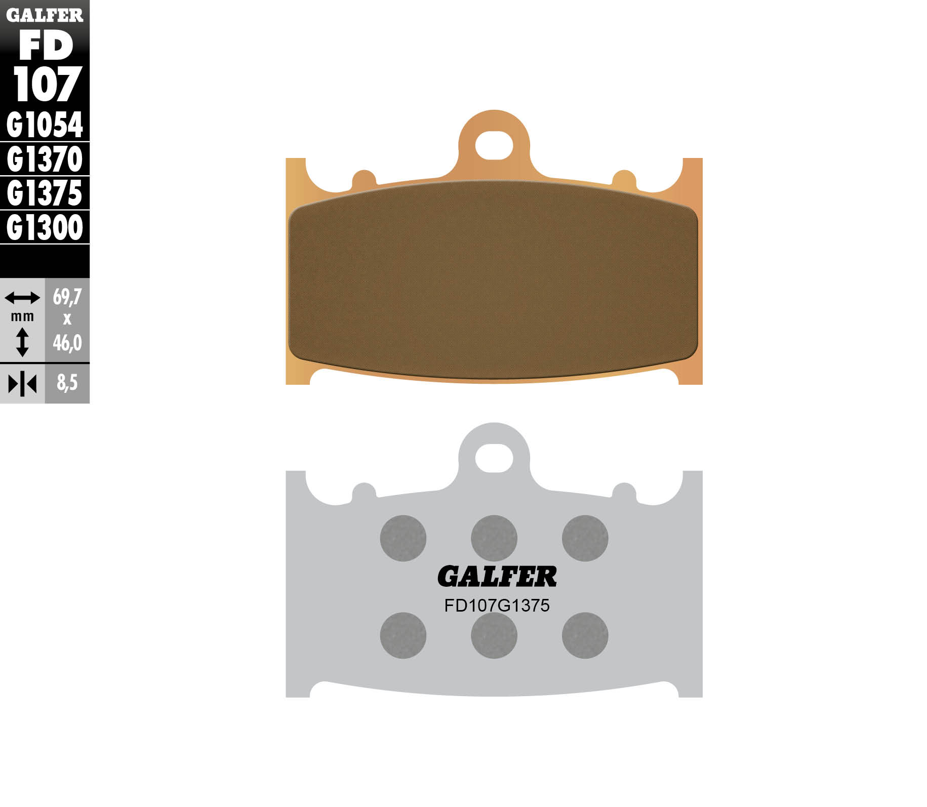 Galfer Bremsbeläge Kh158 Sintermetall (gold) Sport