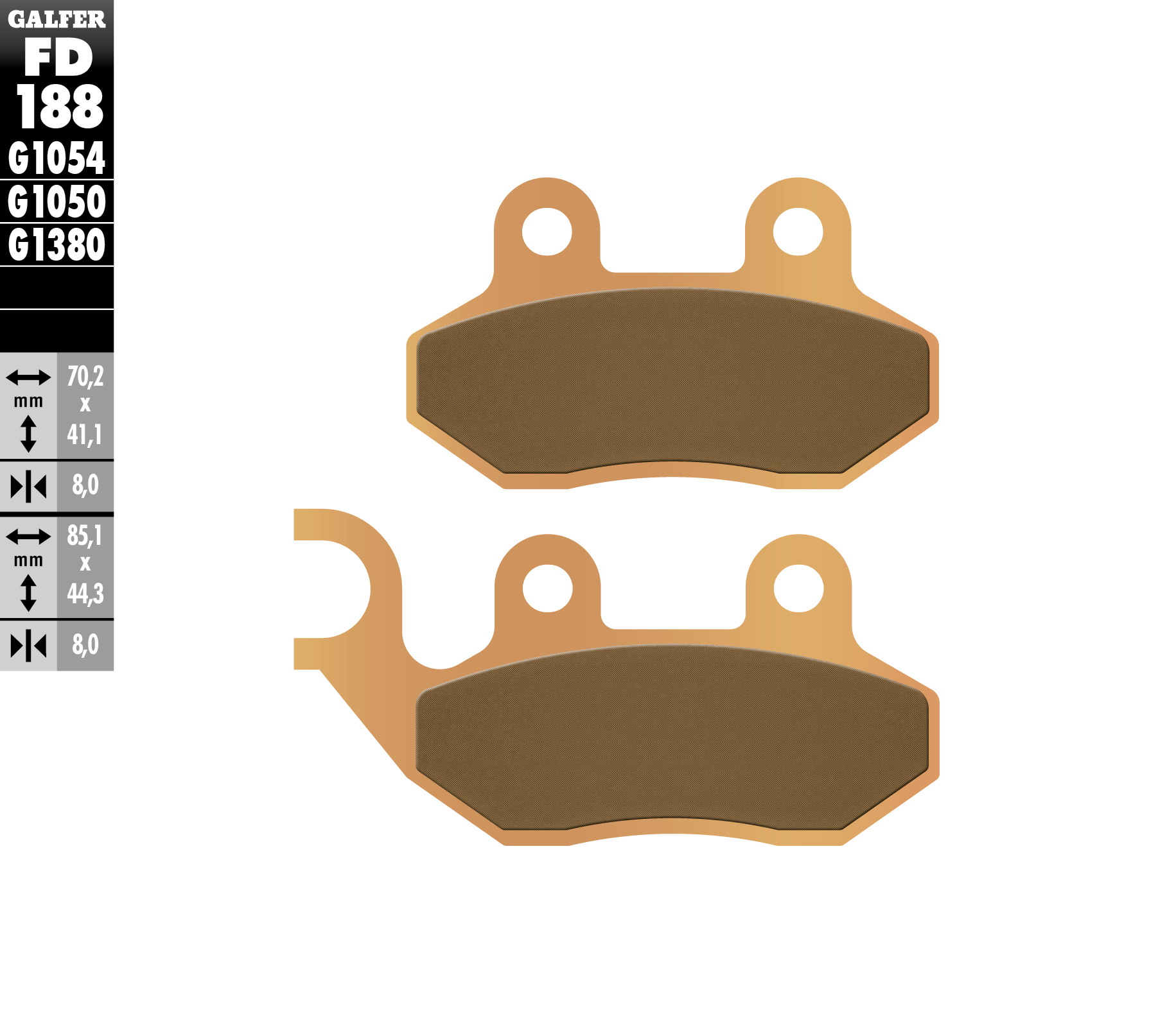 Galfer Bremsbeläge Kh264 Sintermetall (gold)