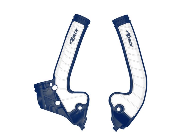Racetech (rtech) 2025/12 Rahmenschutz (set) Bi-material Super Grip Husqvarna Tc 85 '18-'24 Farbe Blau / Weiss