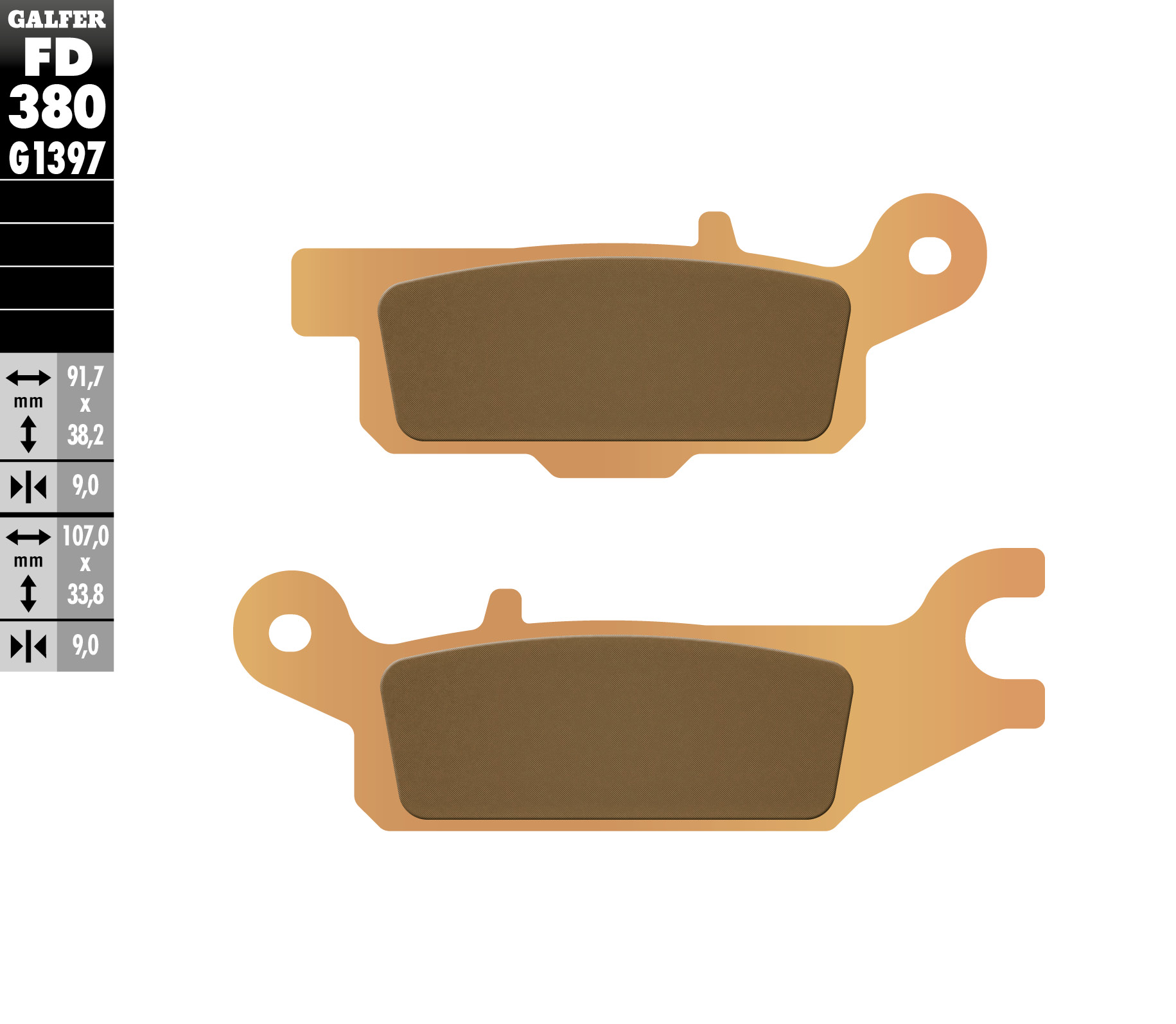 Galfer Bremsbeläge Kh445 Sintermetall (gold) Atv Yamaha Yfm 550/700 Links Hinten