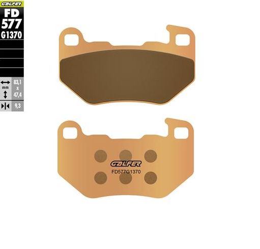 Galfer Bremsbeläge Sintermetall (gold) Street Hinten Harley Davidson Xl 883 Superlow '08-'14 Rh 1250 Sposter S '21-'23