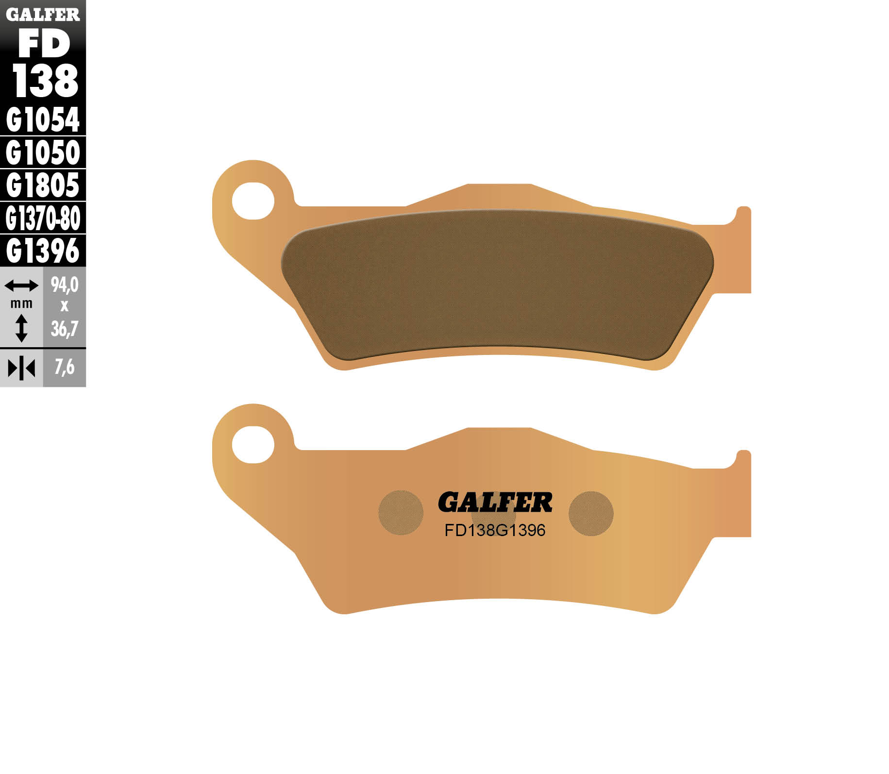Galfer Bremsbeläge Kh181 Sintermetall (gold) Offroad Ktm Sx/exc '92-'20 (brembo)