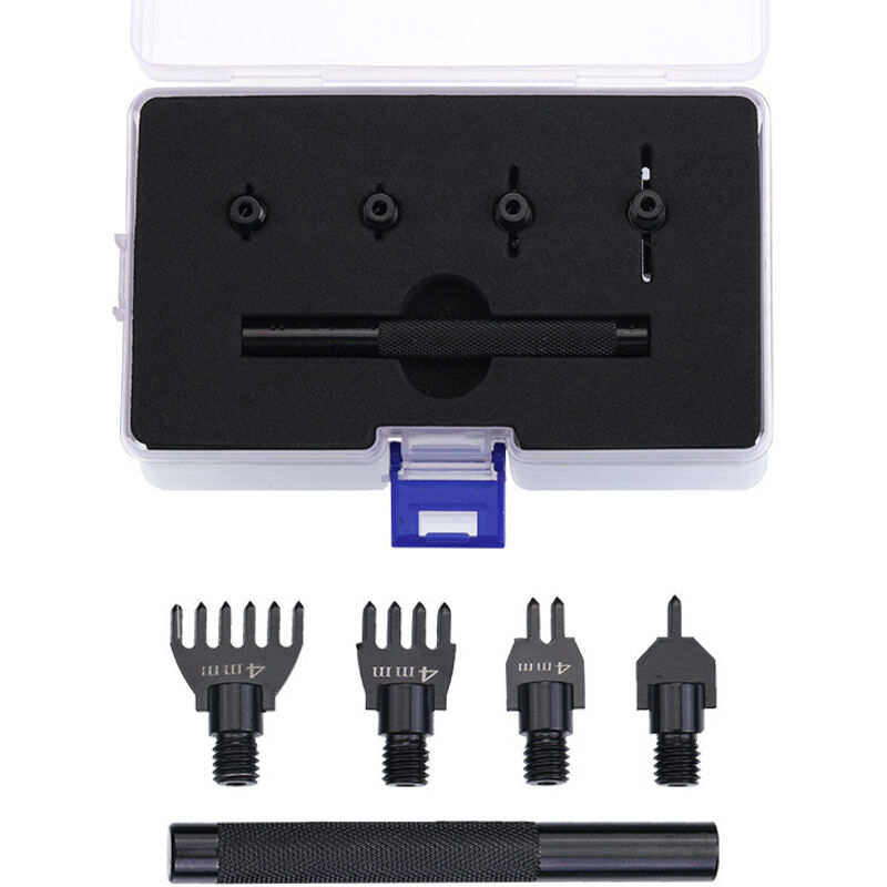 Set Abnehmbarer Diamant-handfräser Aus Schwarzem Stahl – Professionelles Set Zum Bohren, Nähen Und Erstellen Gerader Linien In Leder