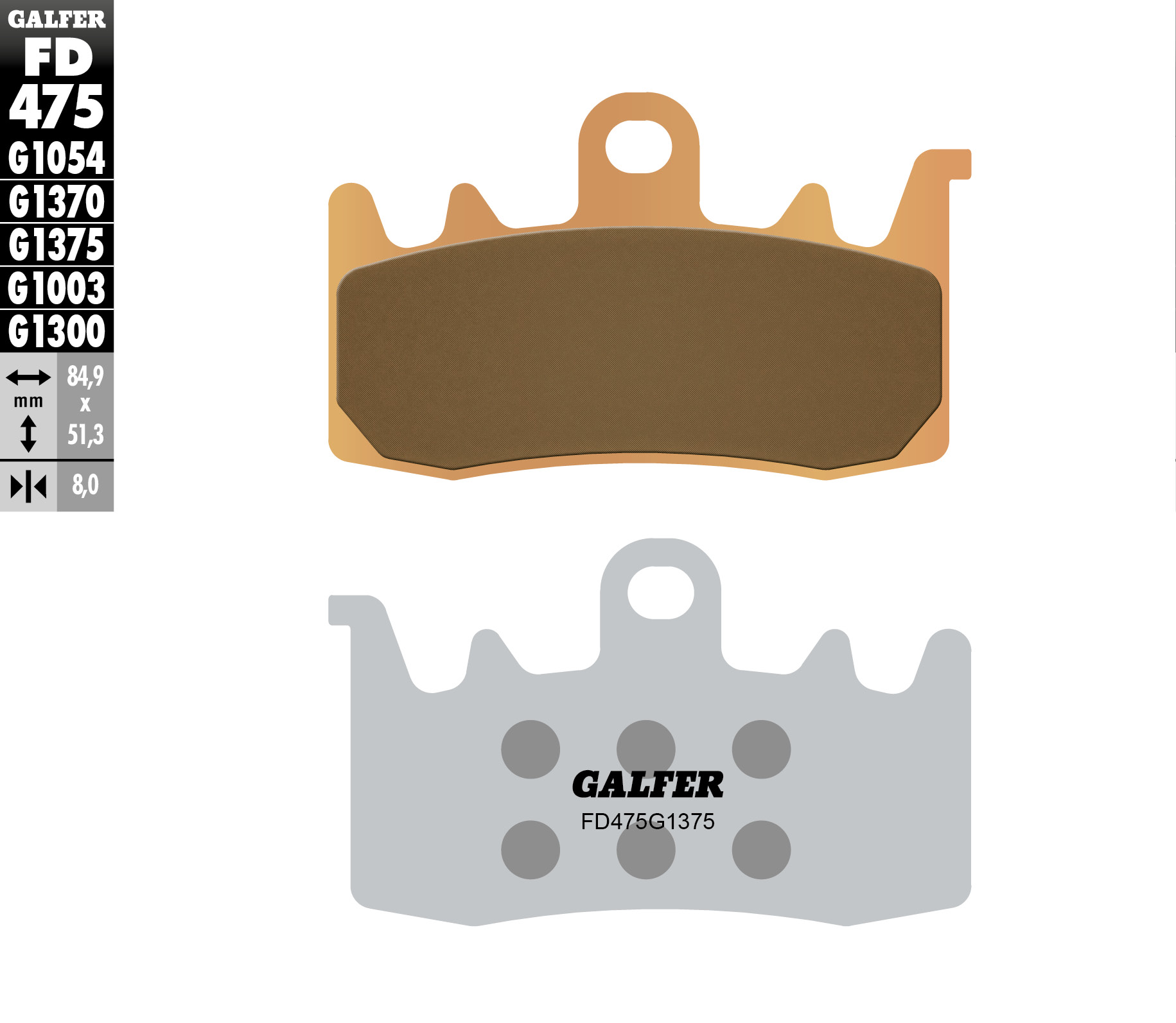 Galfer Bremsbeläge Kh630 Sintermetall (gold) Sport