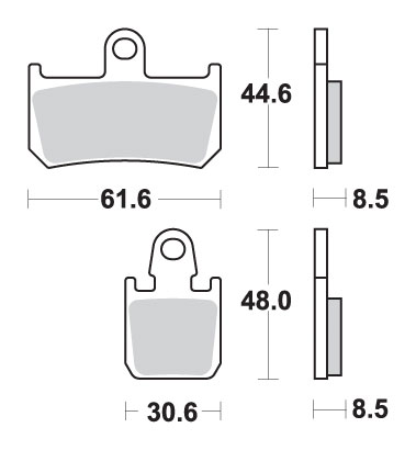 Sbs Bremsbeläge Kh442/4 Track Und Sport Sinter Gold (ersetzt Rs-mischung)