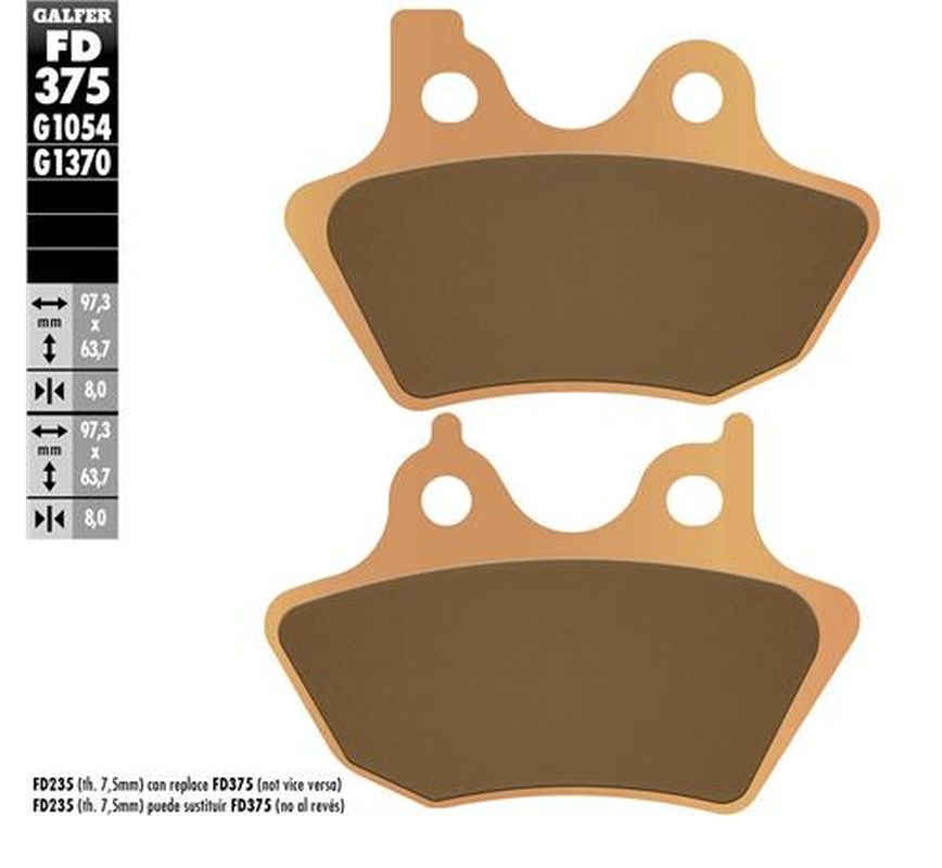 Galfer Kh400 Bremsbeläge Aus Sintermetall (gold) Für Harley-davidson