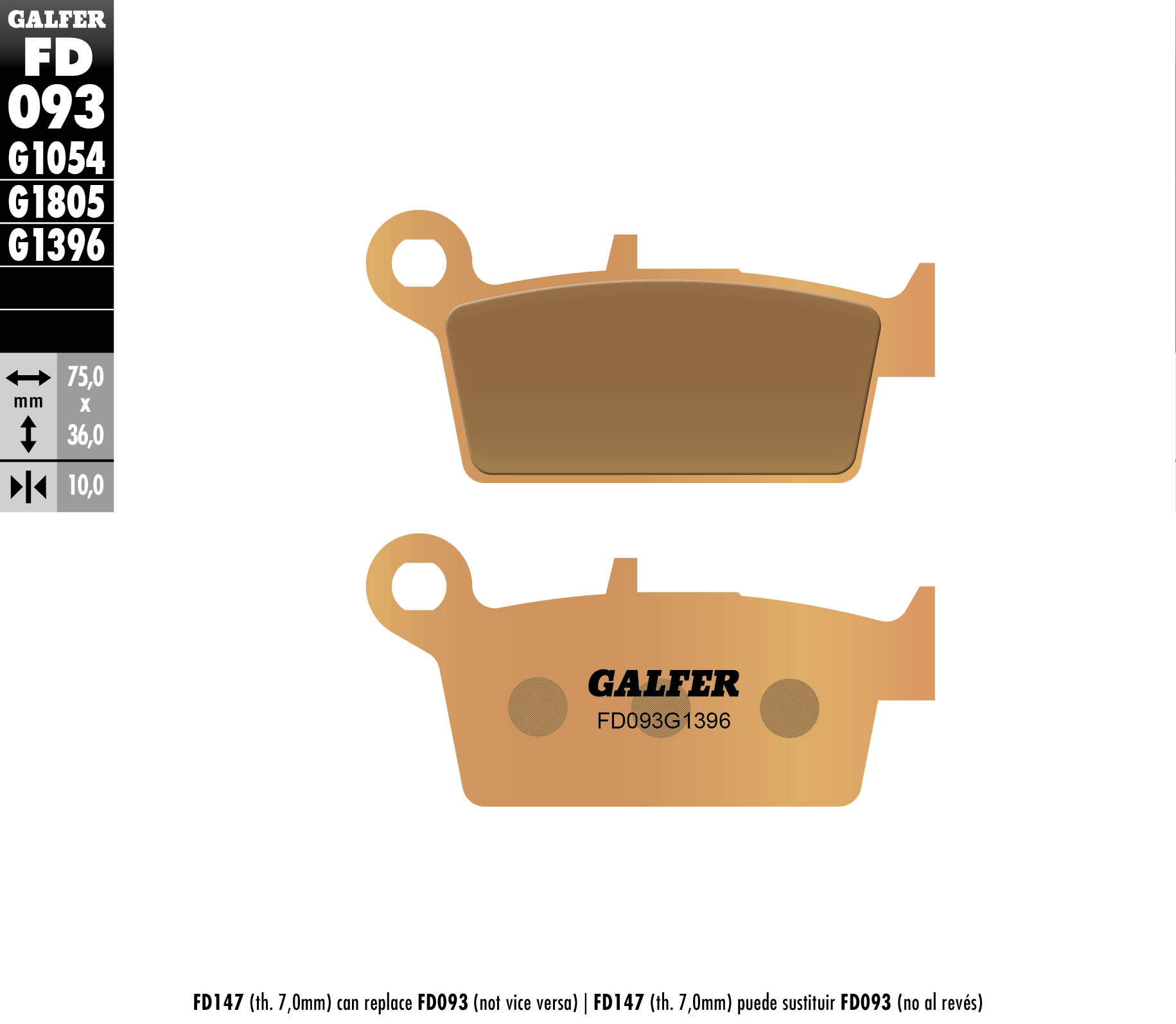 Galfer Bremsbeläge Kh131 Sintermetall (gold) Offroad