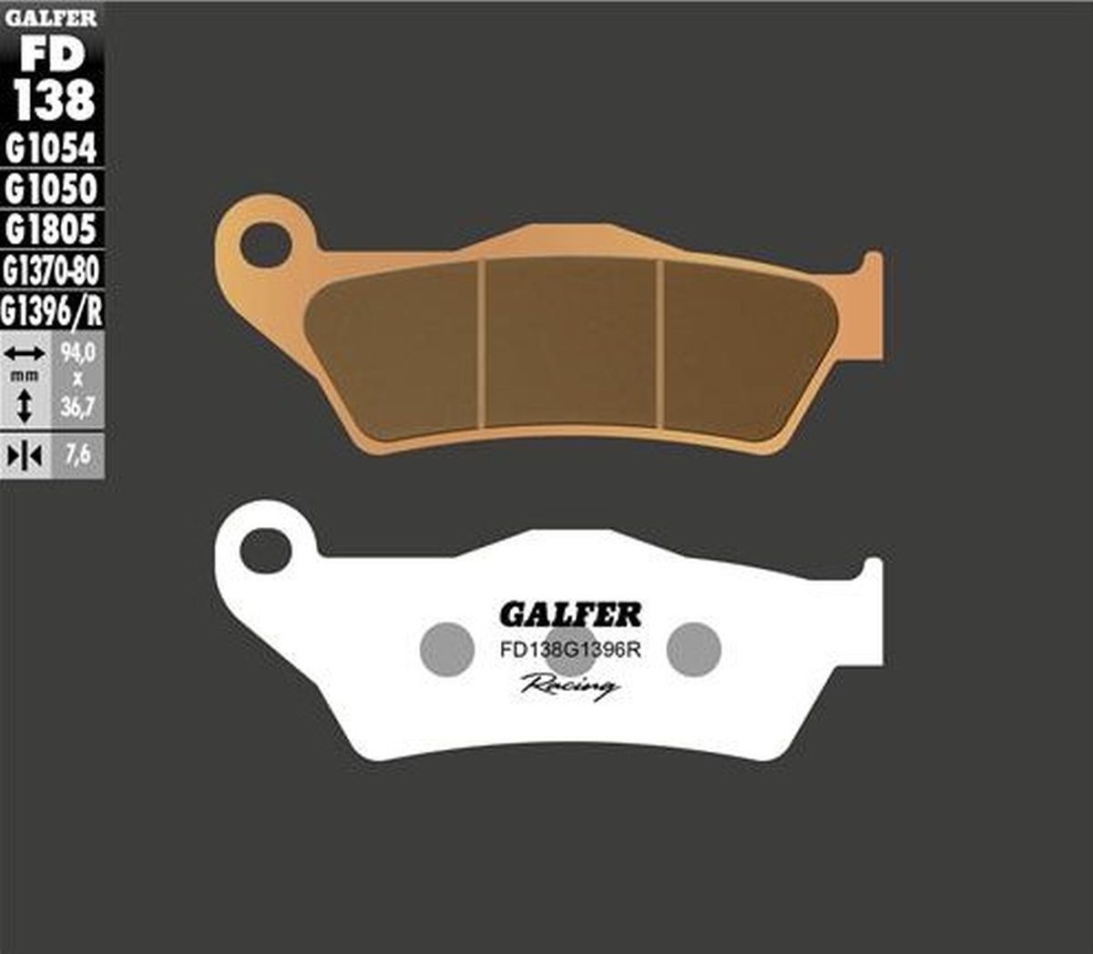 Galfer Bremsbeläge Kh181 Sintermetall (gold) Offroad-rennsport Ktm Sx/exc '92-'20 (brembo)