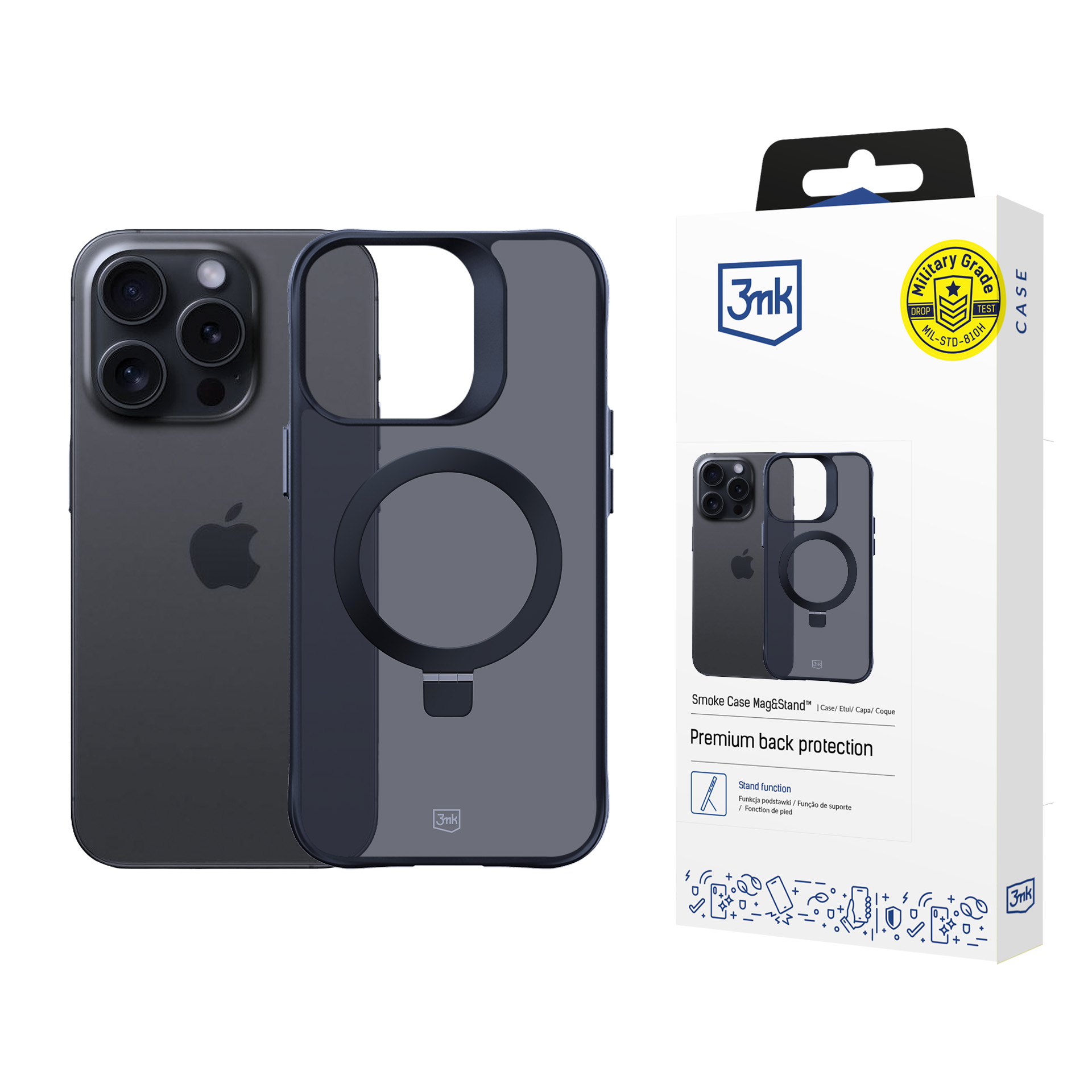 Apple Iphone 16 Pro Max – 3mk Smoke Case Mit Magnetverschluss Und Ständer