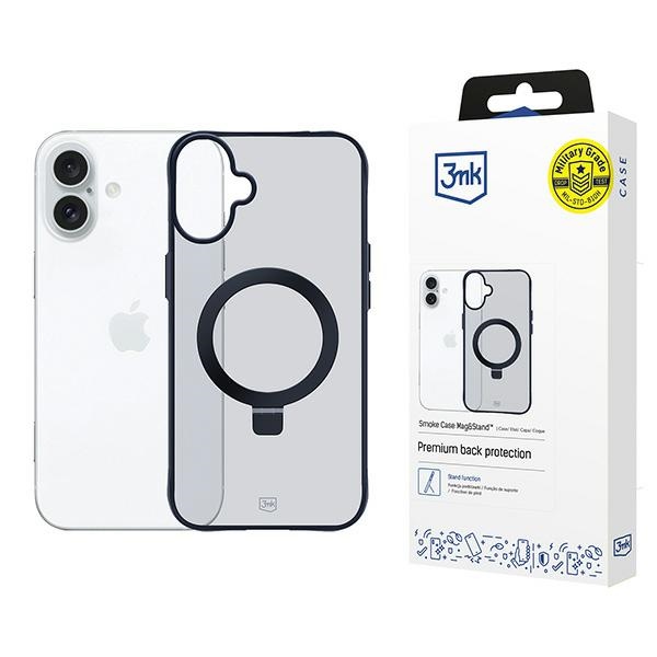Apple Iphone 16 Plus – 3mk Smoke Case Mit Magnetverschluss Und Ständer