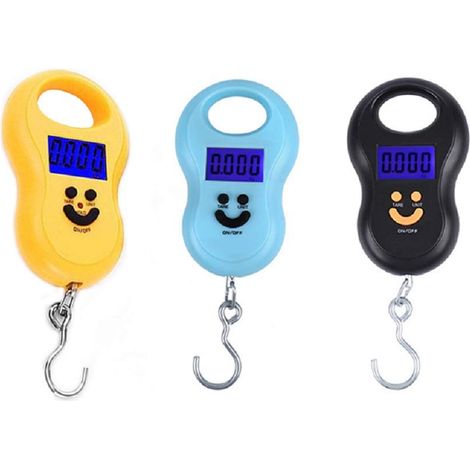 (3 Stück) Tragbare Digitale Taschenwaage 50 Kg/10 G Lcd-display, Elektronischer Handhaken, Gürtel-, Gepäck- Und Hängewaage, Hintergrundbeleuchtung, Wiegefunktion