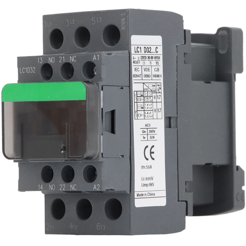 32a 380v Ac-schaltschütz, Pc-gehäuse, Kupferspule, Kontakte Aus Silberlegierung, Volllager, 1ö 1ö 220v