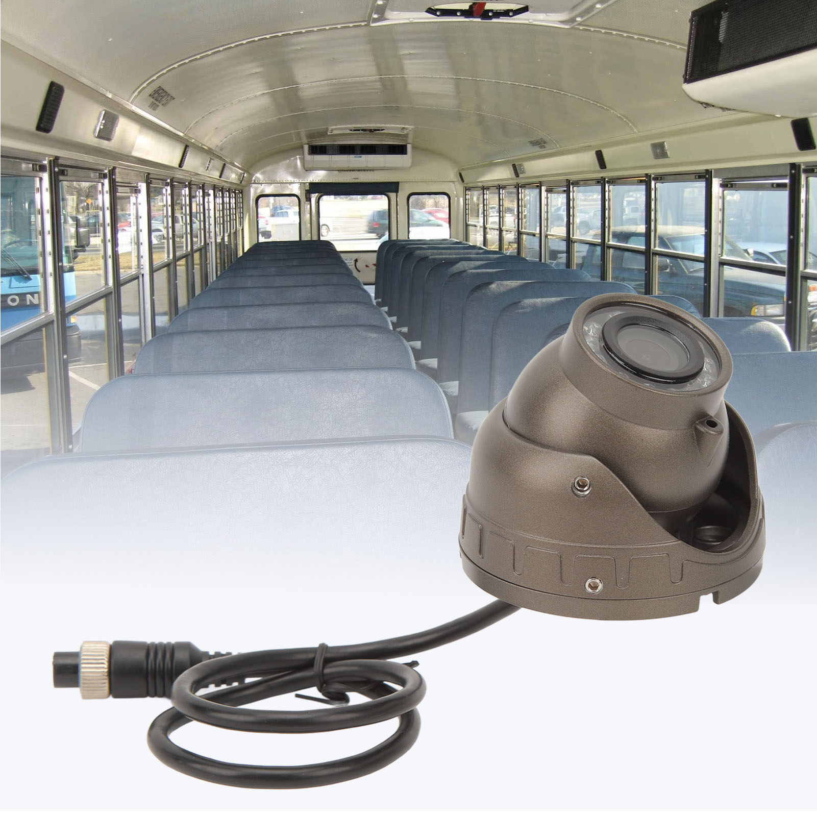 12-v-gleichstrom-fahrzeuginnenraumkamera Mit Dome-technologie, Video- Und Audioaufzeichnung, Weitwinkel, Ip67 Wasserdicht, Infrarot-nachtsicht, 1080p