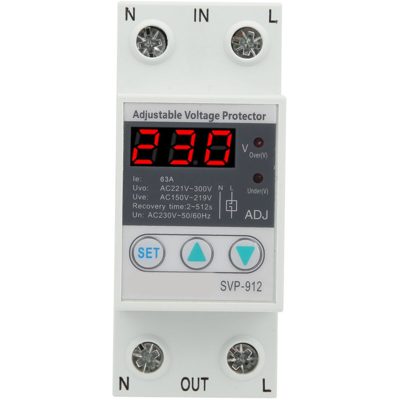 230-v-unterspannungsschutz, Einstellbares Wiederherstellungsschutzrelais, Voltmeter Svp-912