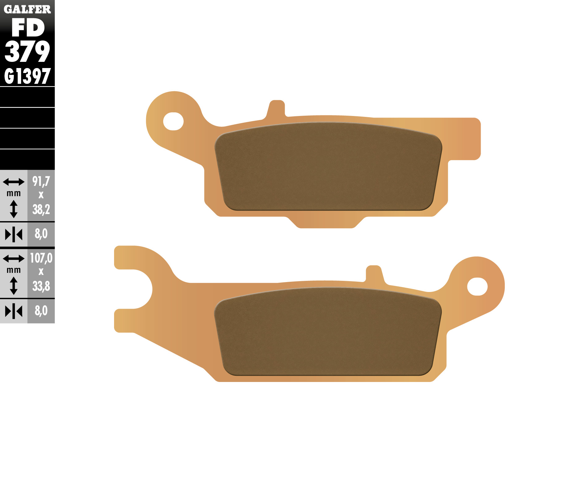 Galfer Bremsbeläge Kh444 Sintermetall (gold) Atv Yamaha Yfm 550/700 Rechts Vorne