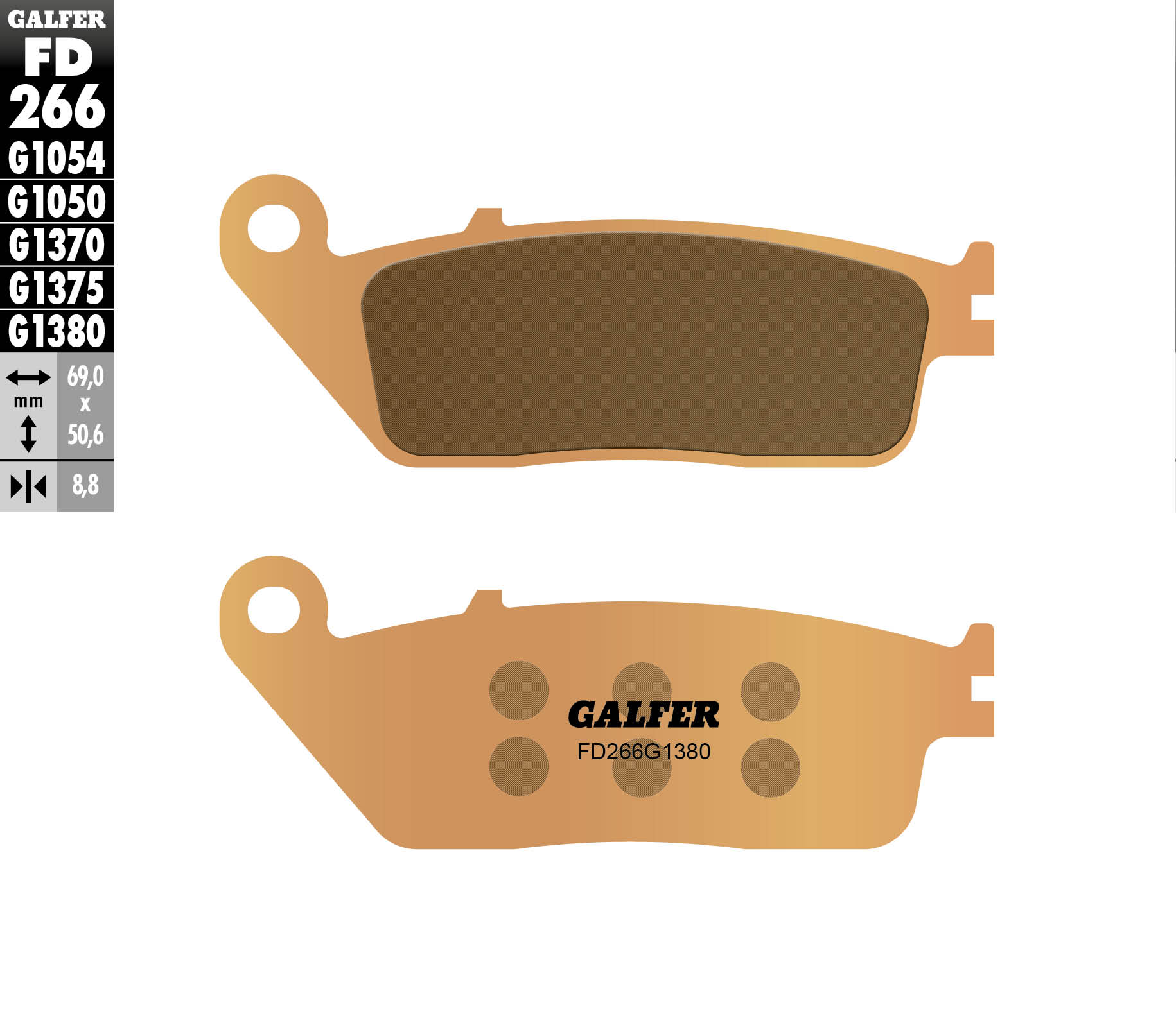 Galfer Bremsbeläge Kh226 / Kh142 Sintermetall (gold) Scooter