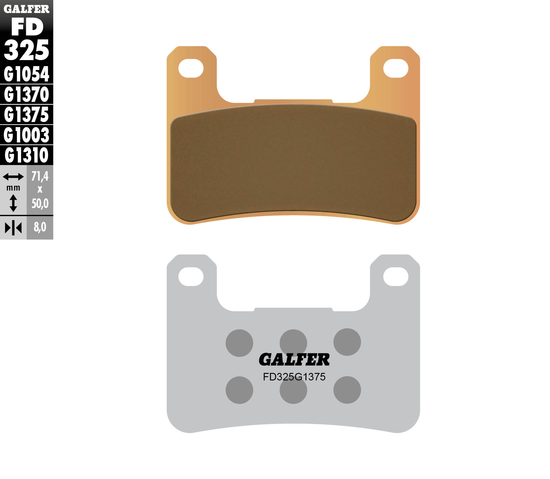 Galfer Kh379 Sintermetall-bremsbeläge (gold) Sport, Vorderachse Kawasaki/suzuki