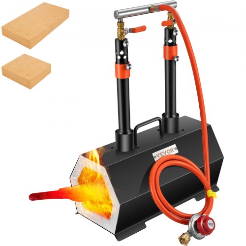 Gas Schmiedeofen Sechseck, 400 X 215 X 190 Mm Gas Schmiede Mit Doppelbrenner, Gold, Messing, Bronze, Magnesium, Aluminium, Zinn Und Edelstahl, Gas Propan Forge Schmiedeofen 2 M Gasschlauch